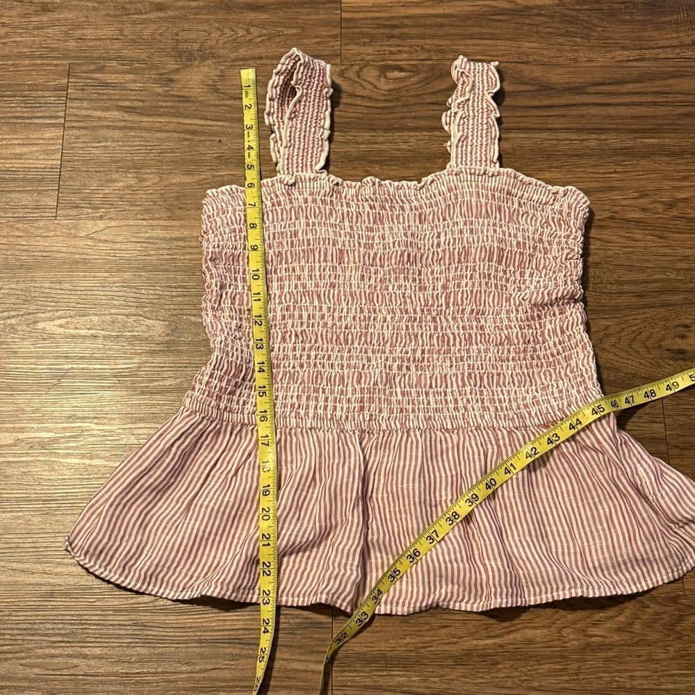 True Craft Striped Babydoll Elastic Top Rose Pink And White Size 1X - Picture 8 of 10